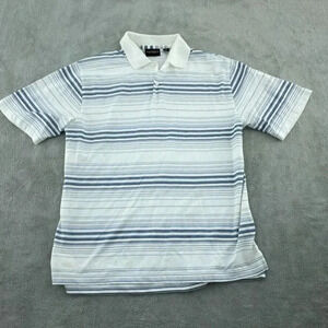 Ashworth Golf Polo Shirt Mens XL White Blue 4342